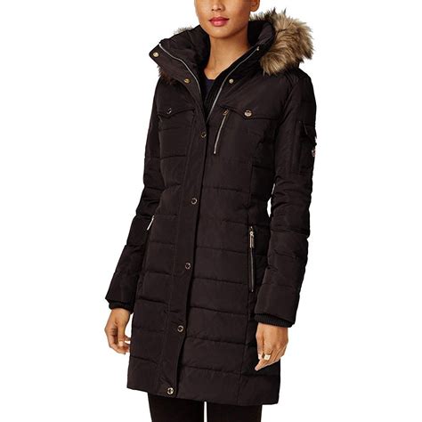 ladies michael kors puffer coat 3 4|michael kors removable hood coats.